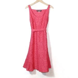 Karl Lagerfeld Paris womens dress size 8 coral fit flare sleeveless knee length
